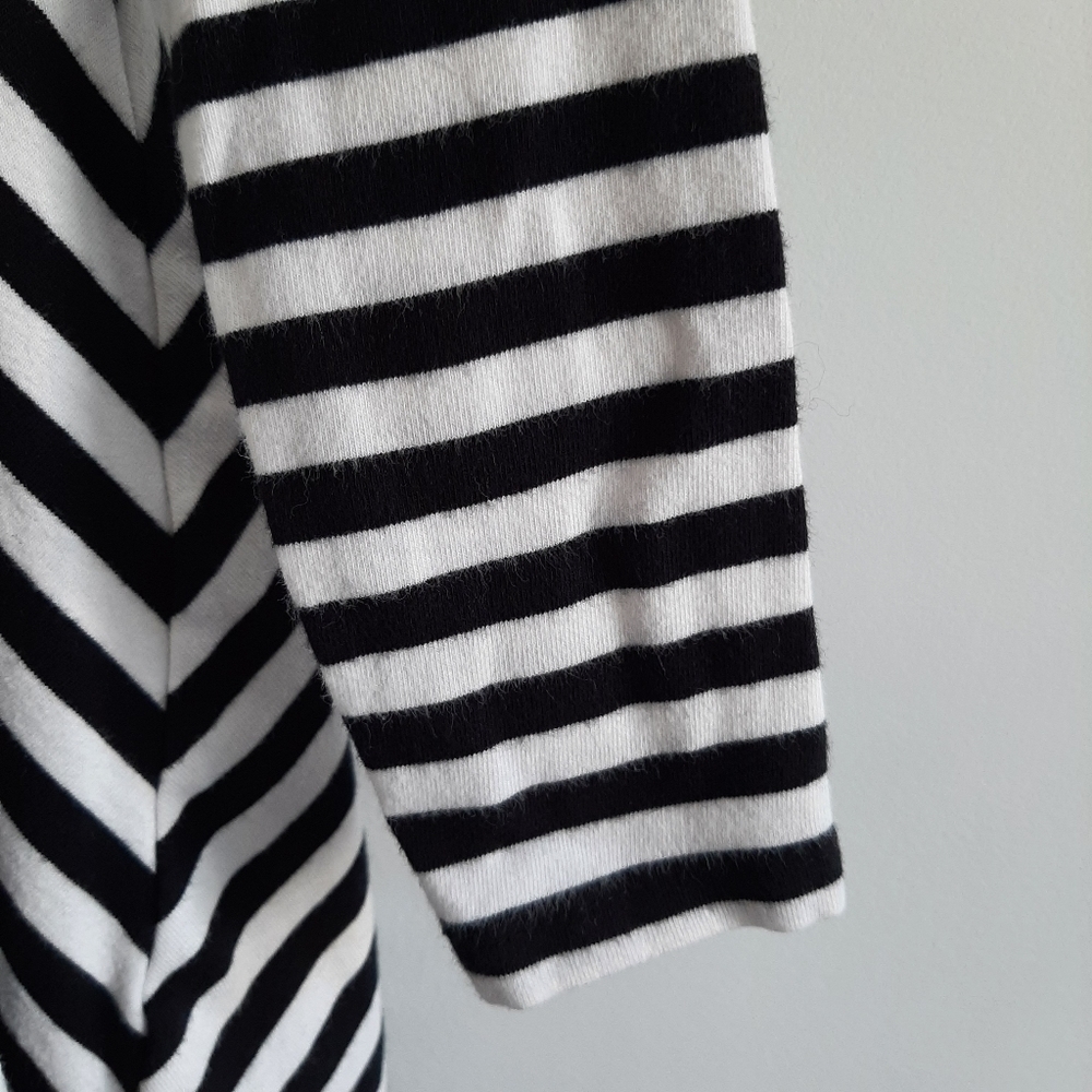 H&M Basic Organic Cotton Black White Striped Dress size 2-4Y - Picture 4 of 6